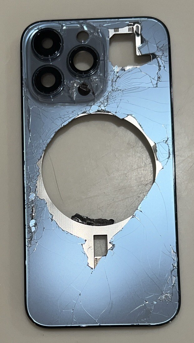 iPhone 13 Pro Back Housing (Sierra Blue) - Broken/Missing Glass