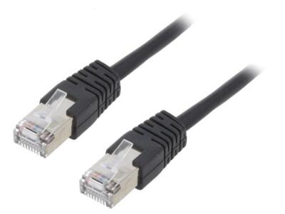 2X PP22-0.5M/BK Patch cord F/UTP 5e Line CCA PVC schwarz L: 05m 26AWG GEMBIRD