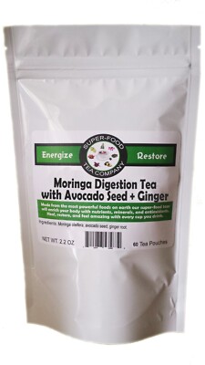 Moringa Digestion Tea with Avocado Seed and Ginger - 60 Count