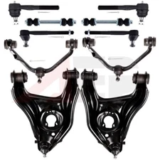 Set Of 10Pcs Suspension Front Control Arm Inner Outer Tie Rod End Sway Bar Set