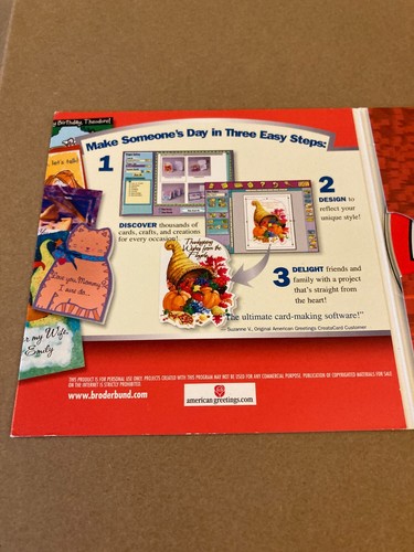 American Greetings CreataCard by Broderbund (CD-ROM, 2002) Win 95/98/2000 RARE - Picture 3 of 6