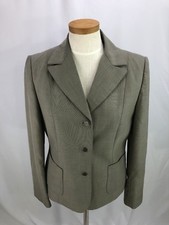 Calvin Klein Womens Gray Career Business Blazer Jacket Metal Buttons 6