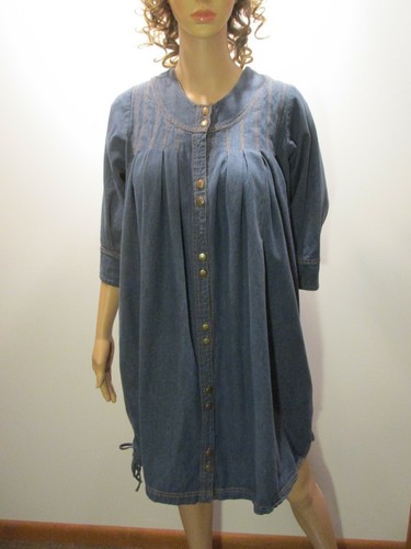GUDRUN SJODEN Blue Denim Tunic Dress 