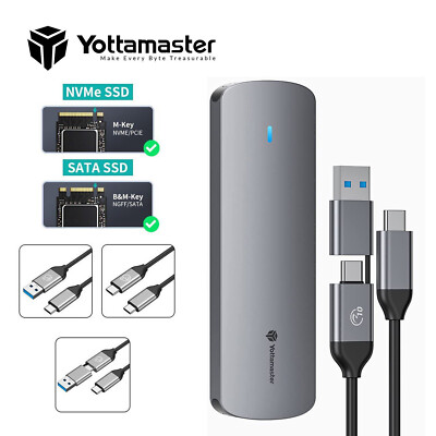 M.2 NGFF/NVMe SATA USB-C 3.1 Adapter Externes SSD Gehäuse Case,bis zu 5/10Gbit