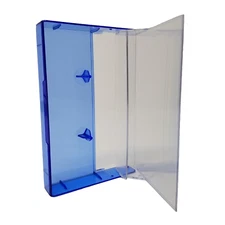5 Cassette Tape Cases: Clear Front + Blue Tint Back - Empty Plastic Boxes