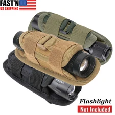 Tactical Flashlight Pouch Holster, Rotatable Flashlight Holder Belt Clip Case
