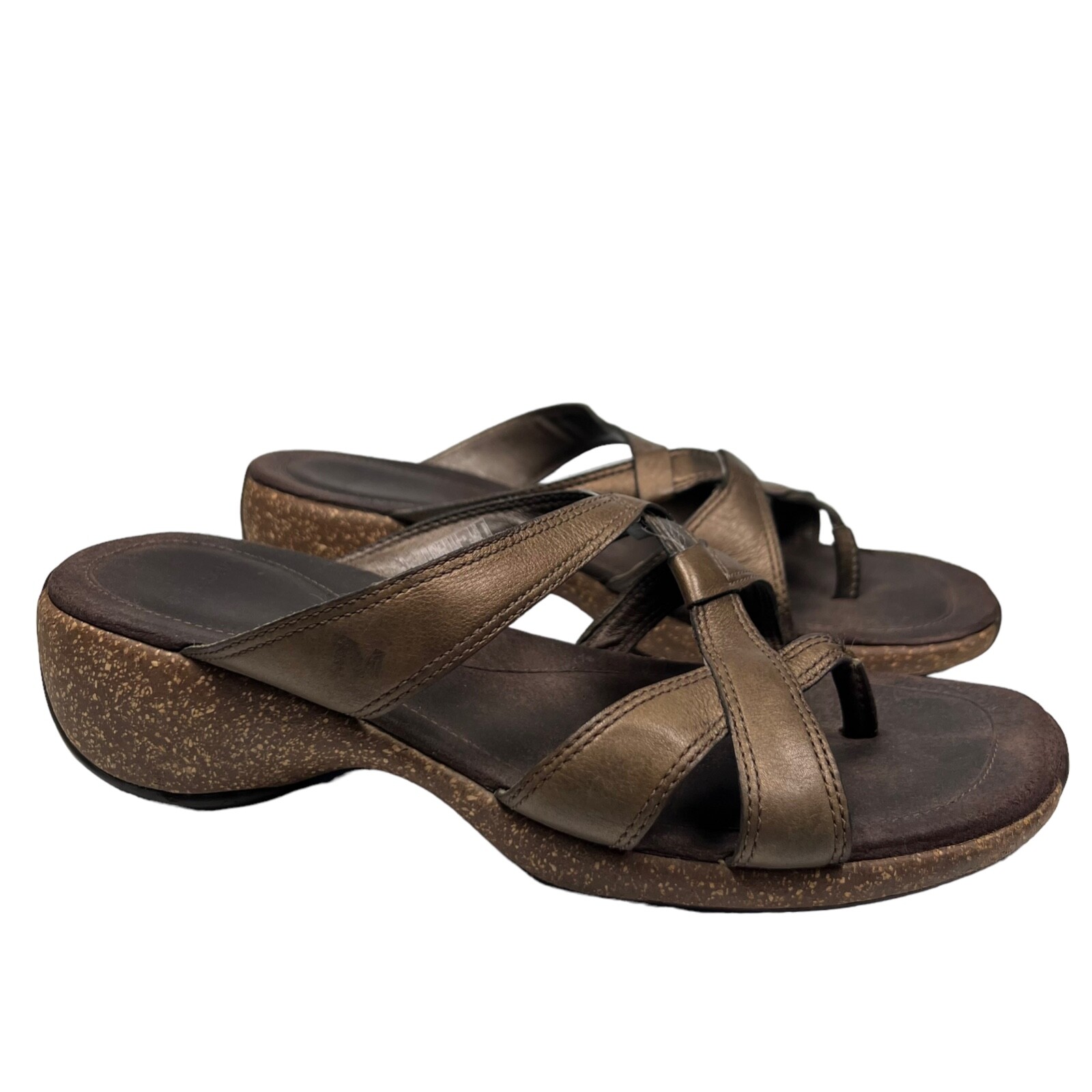 MERRELL Women's Size 8 Sundial Cross Antique Brass Wedge Sandals Shoes