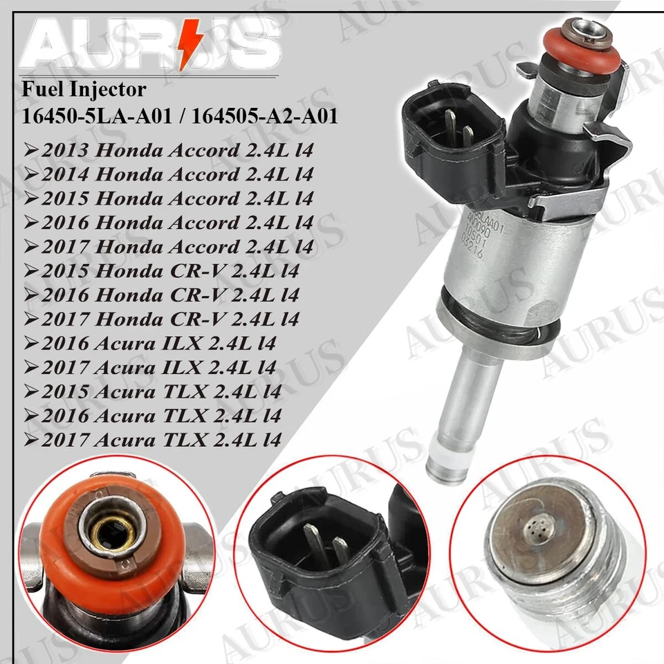 Inyector de combustible X4 OEM AURUS NUEVO para Honda Accord CR-V 2013-2017 Acura ILX TLX 2.4 Foto 2 de 4