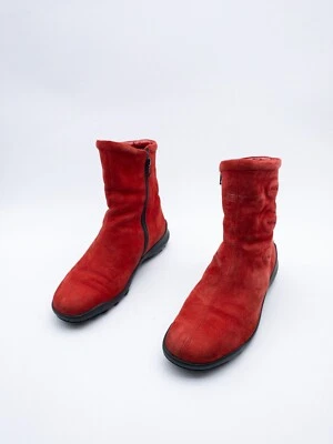 ECCO Femmes Bottines Cheville Chaussure Bottes Rouge Taille 38 Eu Art 28326-40 - Photo 1/3