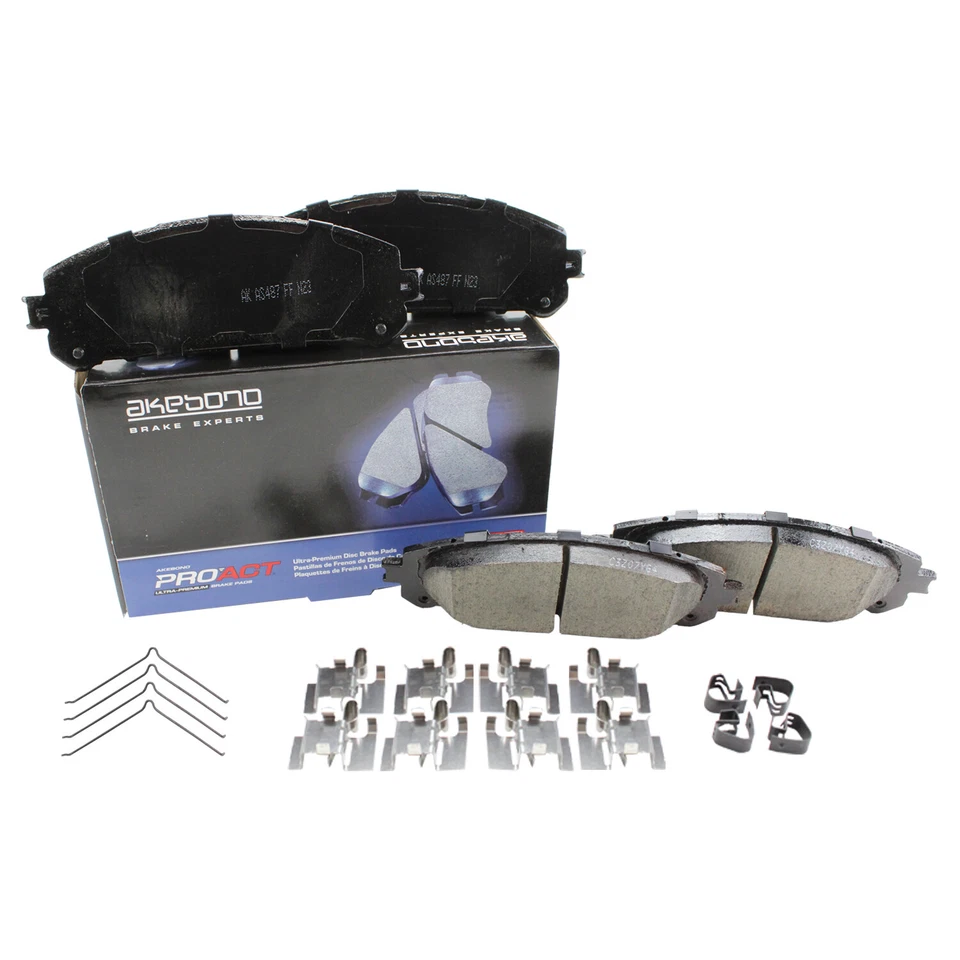 Juego de pastillas de freno de disco delanteras Akebono ProACT para Toyota Sienna 2015-2018 Foto 3 de 4