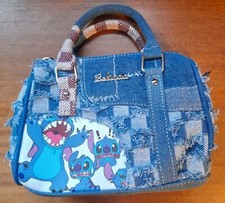 Image of Lilo & Stitch Handbag Purse Shoulder Bag Strap Denim Zipped Holdall Disney Gift