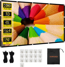 Projector Screen 150 Inch Projection Screen Indoor Outdoor Washable Anti-Crease