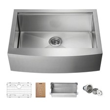 30" Farmhouse Apron Single Bowl Stainless Steel Workstation Kitchen Sink