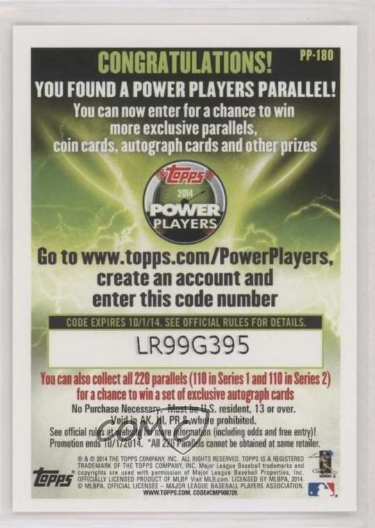 2014 Topps Power Players Tim Lincecum #PP-180 - Image 2 of 2