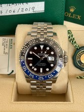 Pre-owned Rolex GMT Master II 126710BLNR Automatic Watch Batgirl 2019 Full Set