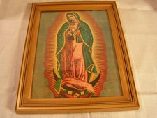 Arte de pared con estampado religioso cristiano enmarcado Virgen de Guadalupe decoración del hogar