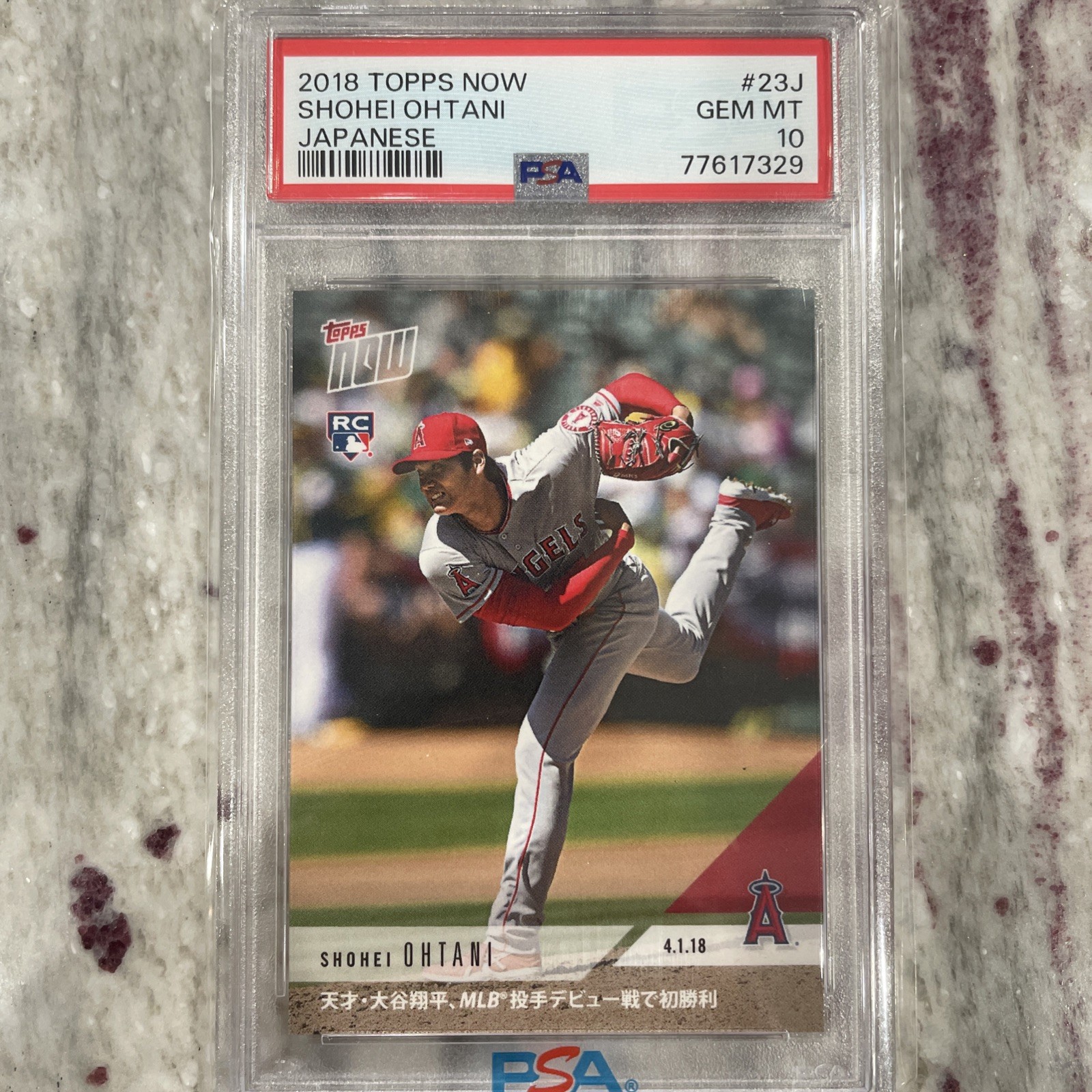 2018 TOPPS NOW #23J Japanese SHOHEI OHTANI RC PSA 10 3xMVP 50/50 Club
