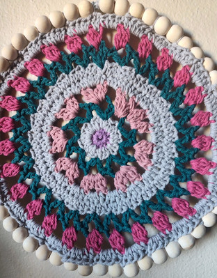 Tulip Flower Mandala Wall Hanging. Mandala Wall Decor. Handmade. Set Of 2.