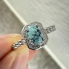 925 Sterling Silver Ring 5x3mm Natural Blue Turquoise Gemstone Zircon Jewelry — photo 4