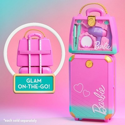 Barbie Travel Rolling Luggage Set 10 Pieces Doll Playset Shopping