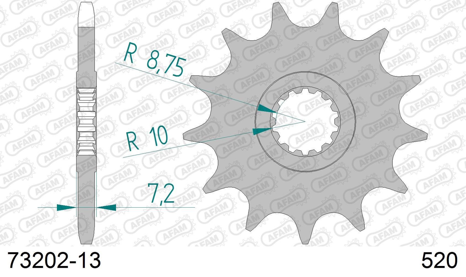 AFAM STD Size 13T Steel Front Sprocket to fit KTM 125 LC2 96-99