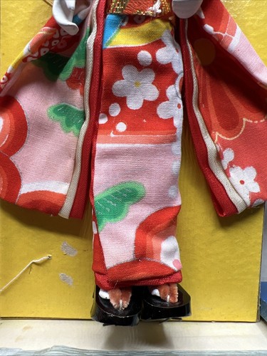 Vintage Hanako japanische Puppe mit 3 Perücken Ständer Regenschirm & Tasche - Bild 3 von 19