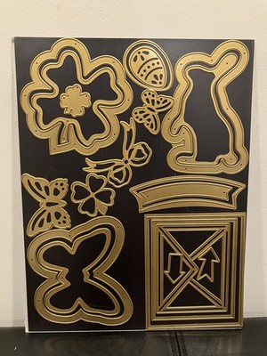 Anna Griffin Shaker Card Window Cutting Dies 2 Easter Bunny Clover Butterfly 
