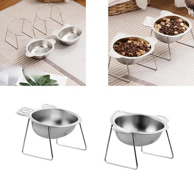 Elevated Pet Feeder Raised Cat Bowl Non Slip Base Spillproof Practical