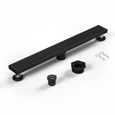 Bernkot 30" Linear Shower Drain, 304 Stainless Steel Floor Drain with Grid Cover