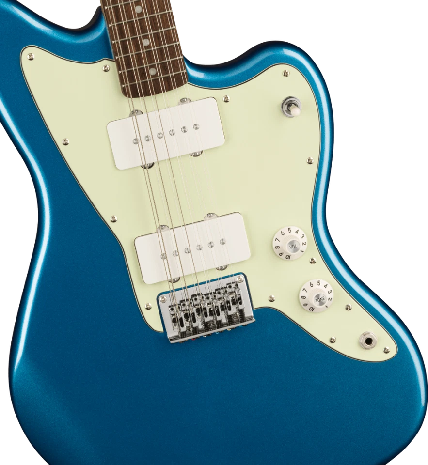 Squier Paranormal Jazzmaster XII, Tablero Laurel, Golpeador Como Nuevo, Lake Placid Blue Foto 2 de 4