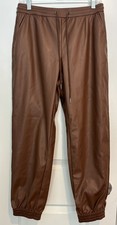 A New Day Faux Leather Brown Jogger Pants - Sz Small