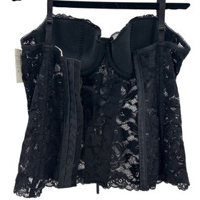 NWT ARIANNE Black Lace Corset Bustier Top Adjustable Straps Lingerie Sz Small