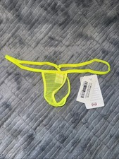 Braguita de malla micro traviesa Wicked Weasel 611 amarillo neón cuerda media trasera