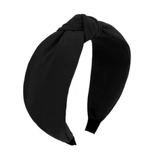 Black Knotted Headband Wide Head Bands Top Knot Headbands for Women Non Slip ...