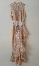 True Decadence Damen Abendkleid lang Rosa Spi...