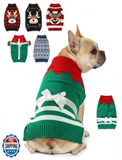Dog Christmas Sweater, Soft Warm Pet Clothes Coat for Small Mediu