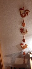 Türdeko "Holzhähne /Eier/Holzperlen Wand Ostern Osterkranz Dekohänger bunt L.100