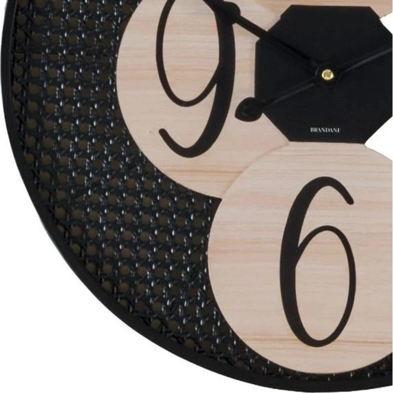 Orologio da Parete Muro 45 cm BRANDANI Alveare Metallo Legno Moderno Salotto, fotografia 4 di 9