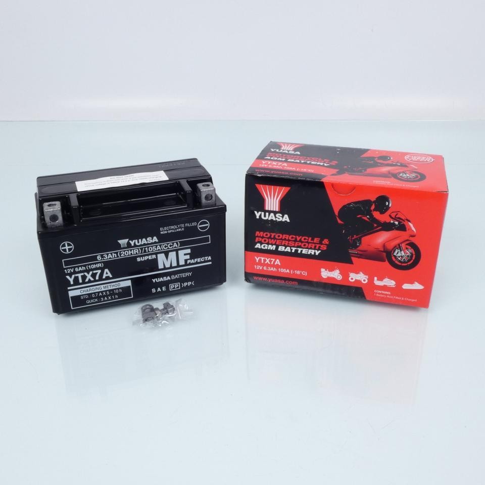 Batterie YTX7A-BS Yuasa SLA Moto Hyosung 125 Rt Karion 12V 6Ah AGM
