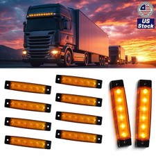 10pcs 3.8 Amber Clearance Led Side Marker Light Universal Indicator Lamp Truck