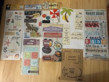 BEACH OCEAN SUMMER VACATION Scrapbook Stickers LOT 