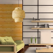 11.81"Rattan Boho Hanging Lamp Shade Woven Bamboo Pendant Light Kitchen Bedroom