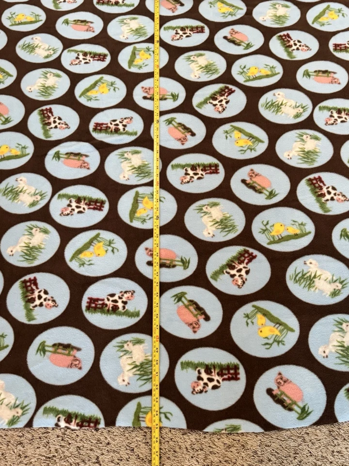 Tecido estilo lã acrílico Farm Animals David Textiles 55”x64” HTF - Imagem 4 de 4