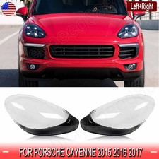 Driver Passenger Side Headlight Lens Clear Cover For 2015-2017 Porsche Cayenne