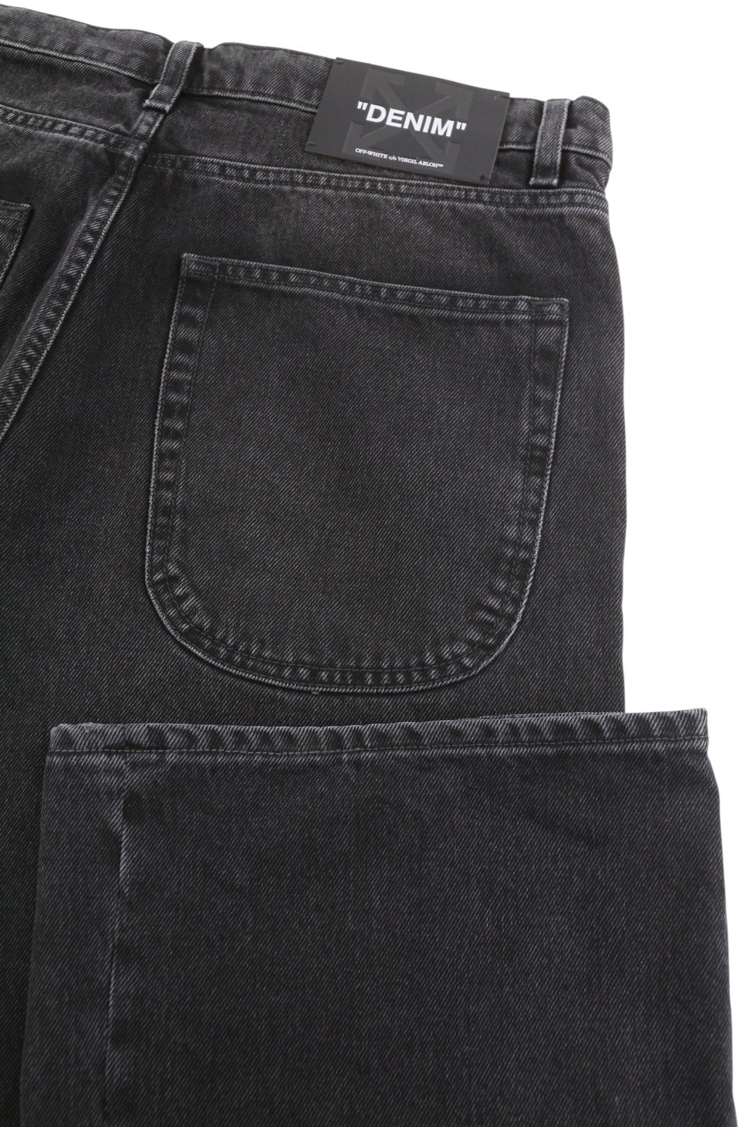 Off-White Diag Outl Relaxed Men's Jeans W34 Black Regular Denim Button RRP799 image 7