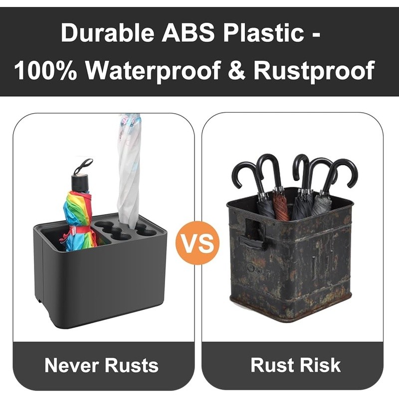 Compact Umbrella Stand Storage Holder W/ Removable Drip Tray Entryway Home New