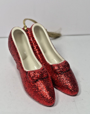 Lenox Wizard Of Oz Dorthy s Ruby Slippers Red Sparkle Christmas Ornament No Box