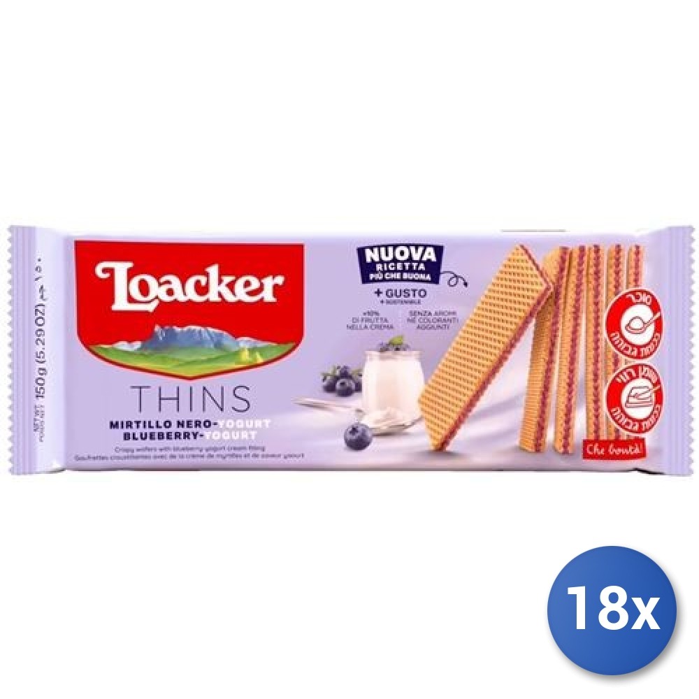 18X Multipack Loacker Wafer 150G Black Currant Yogurt