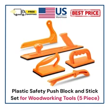 Plastic Safety Push Block and Stick Set for Woodworking Tools (5 Piece)