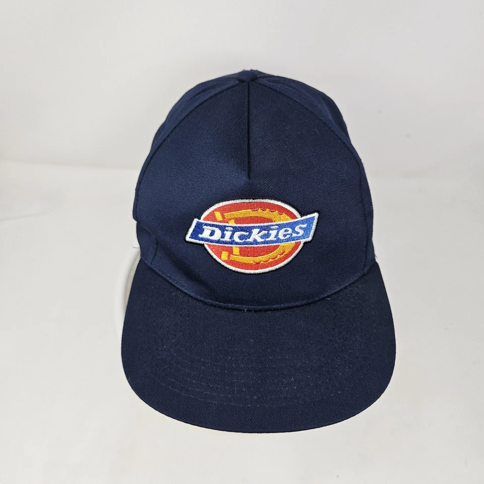 Dickies Hat Cap Snap Back Navy Blue Embroidered Patch Workwear Baseball Mens - Image 2 of 4